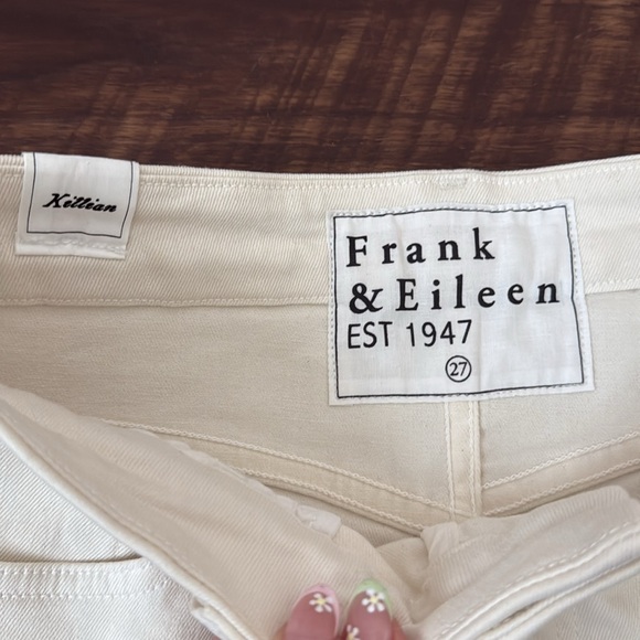 EUC Frank & Eileen KILLIAN Kick Flare Ivory Crop Denim Jeans size 4 27 - Picture 5 of 11